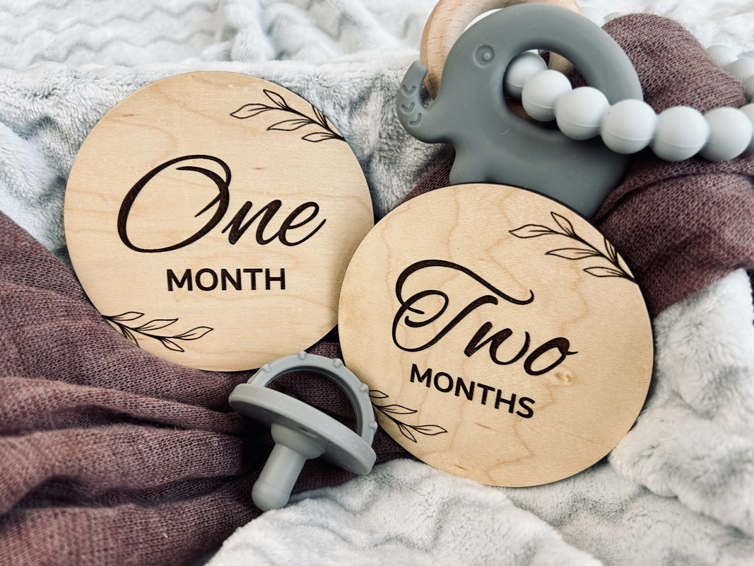Monthly milestones for a newborn baby.