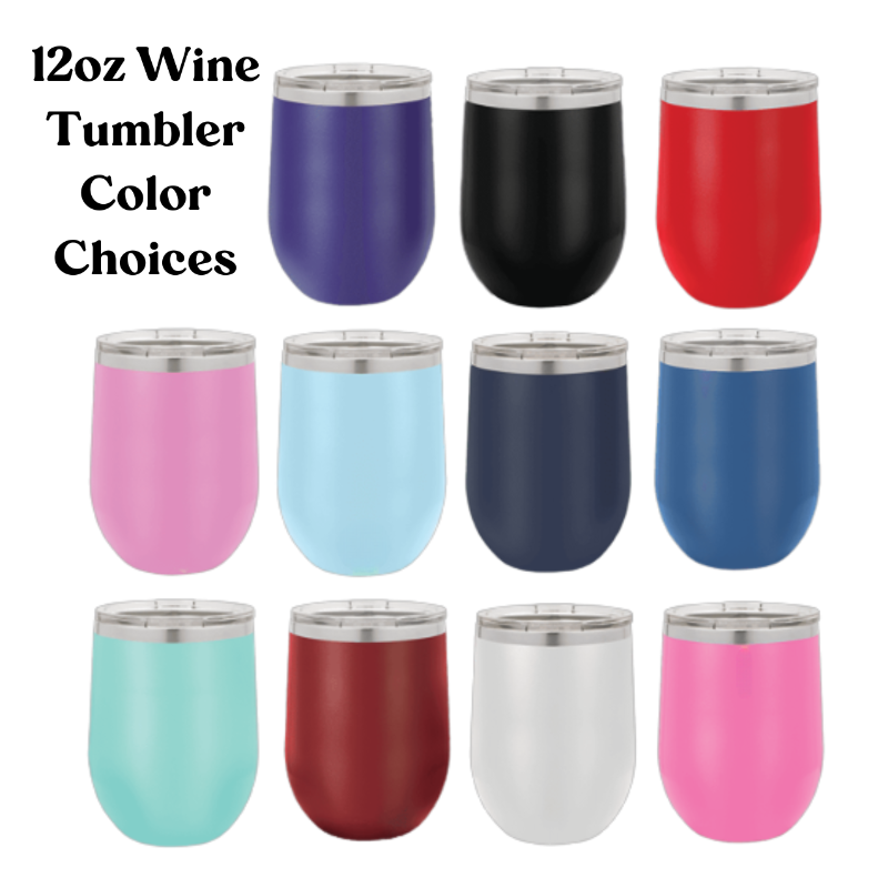 12oz wine tumbler color options