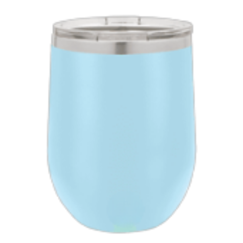 12 oz wine tumbler light blue