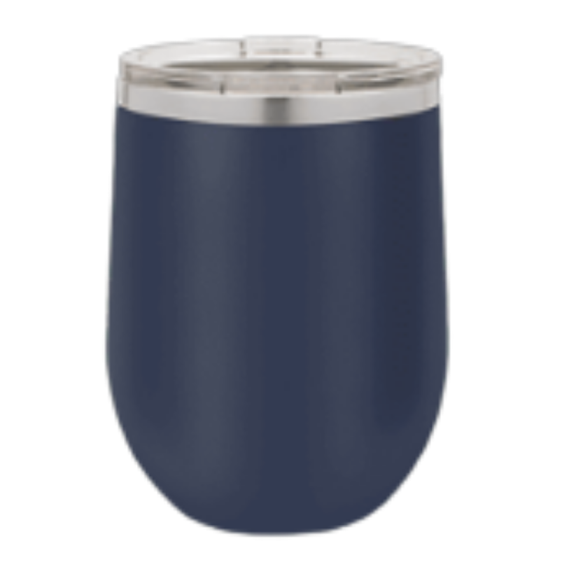 12 oz wine tumbler navy blue