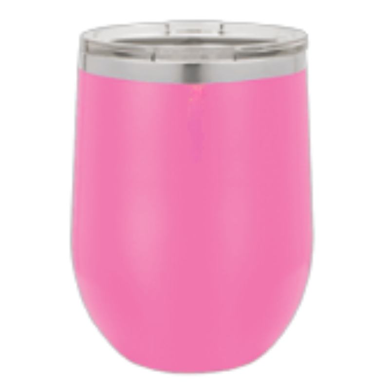 12 oz wine tumbler pink
