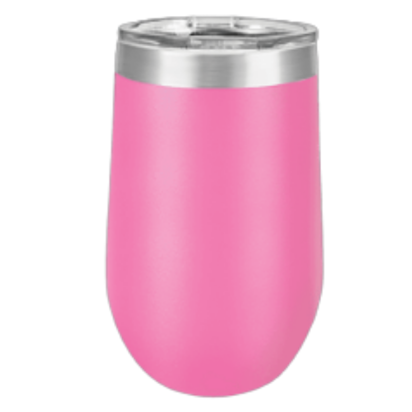 16 oz wine tumbler pink