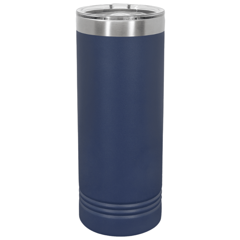22oz skinny tumbler navy blue