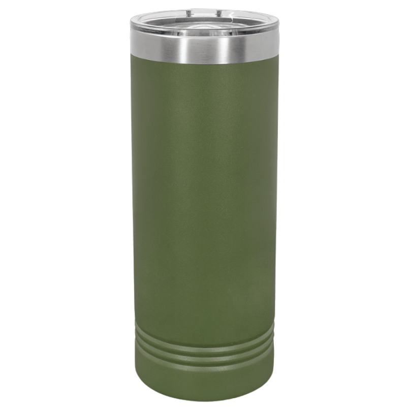 22oz skinny tumbler olive green