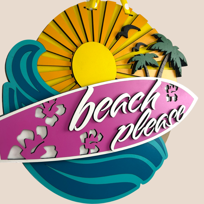 Slightly angled door sign to show 3d layers.