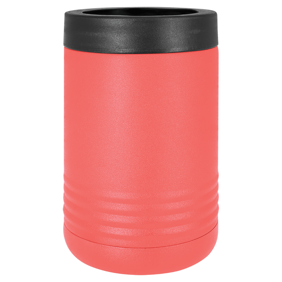 Red thermos with black lid on a white background