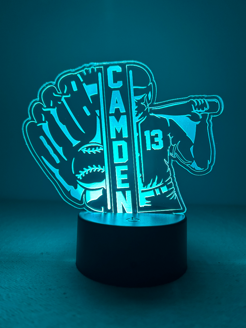 Personalized baseball led light.