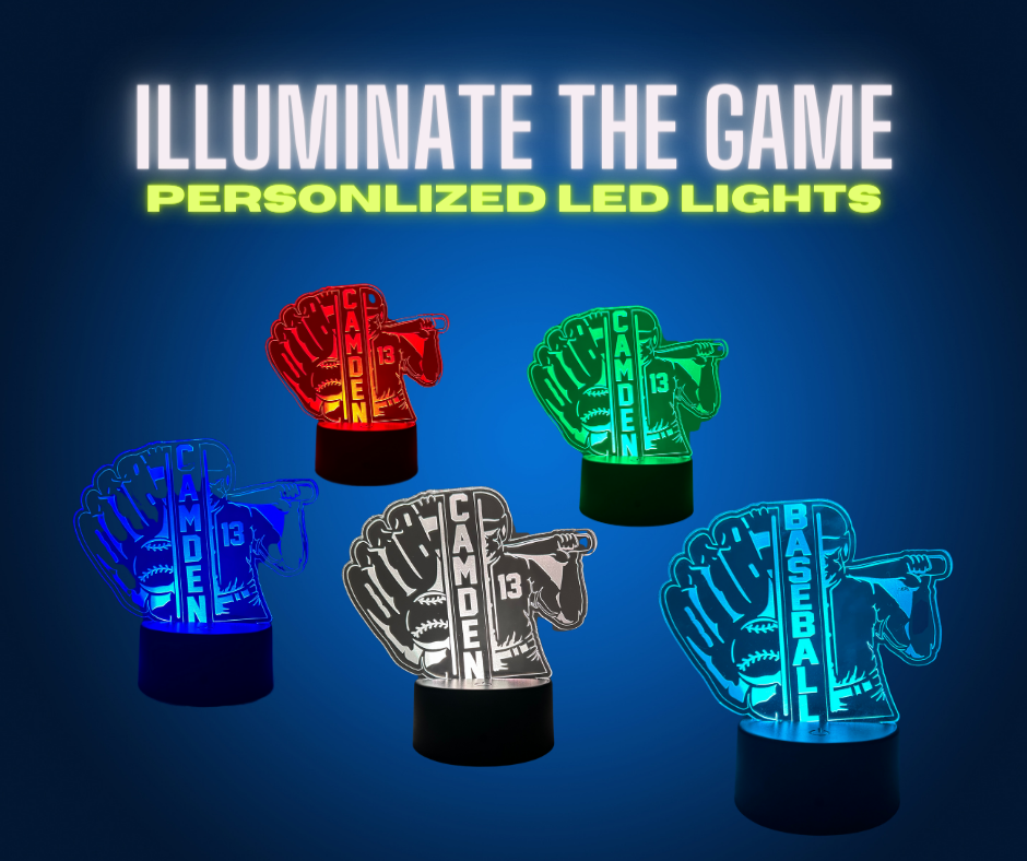 Personalized baseball led light.