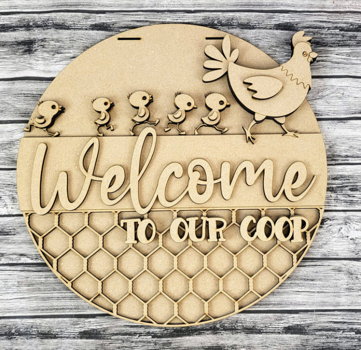 Unfinished DIY sign for crafters that you will receive.