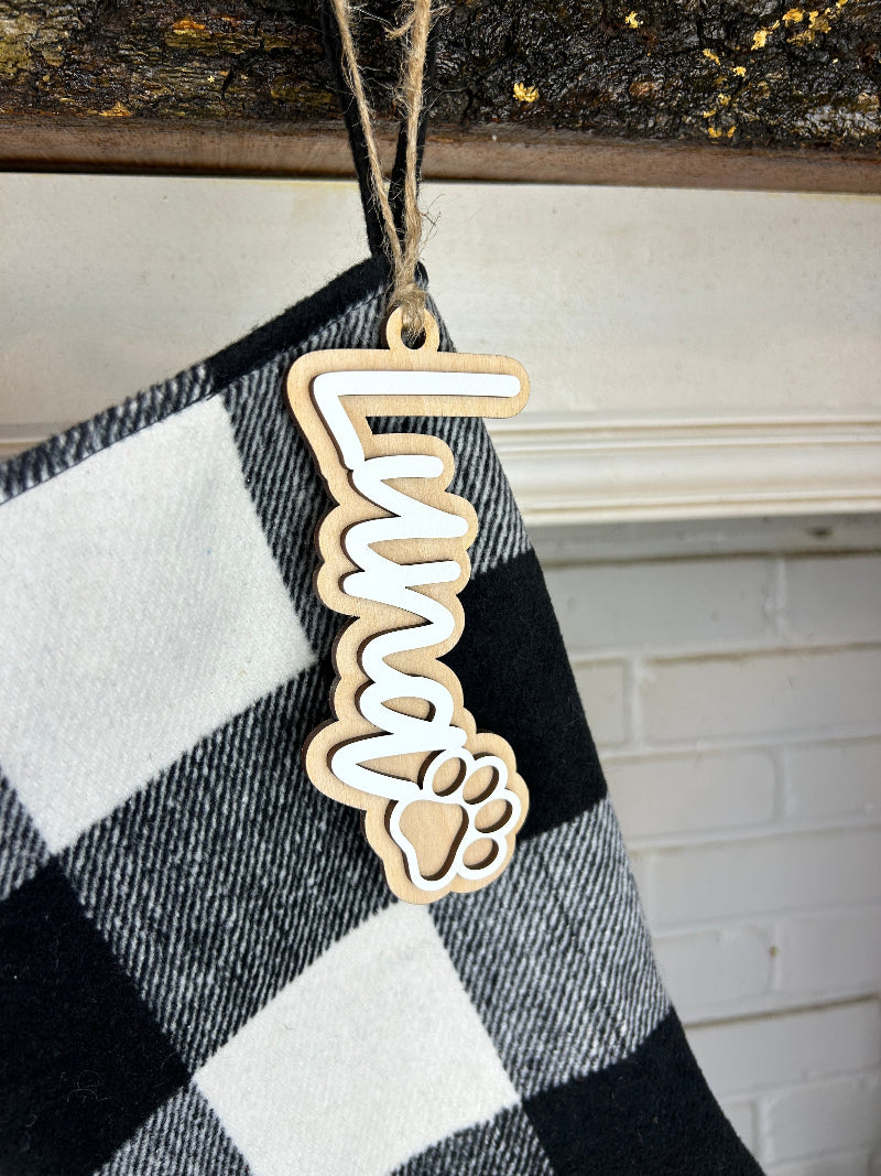 Paw added for a puppy dog stocking.