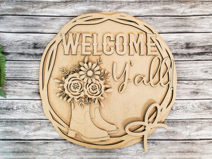 Unfinished DIY sign for crafters that you will receive.