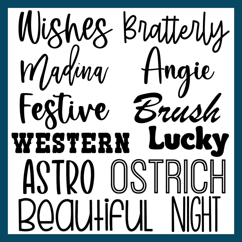 Different font options.
