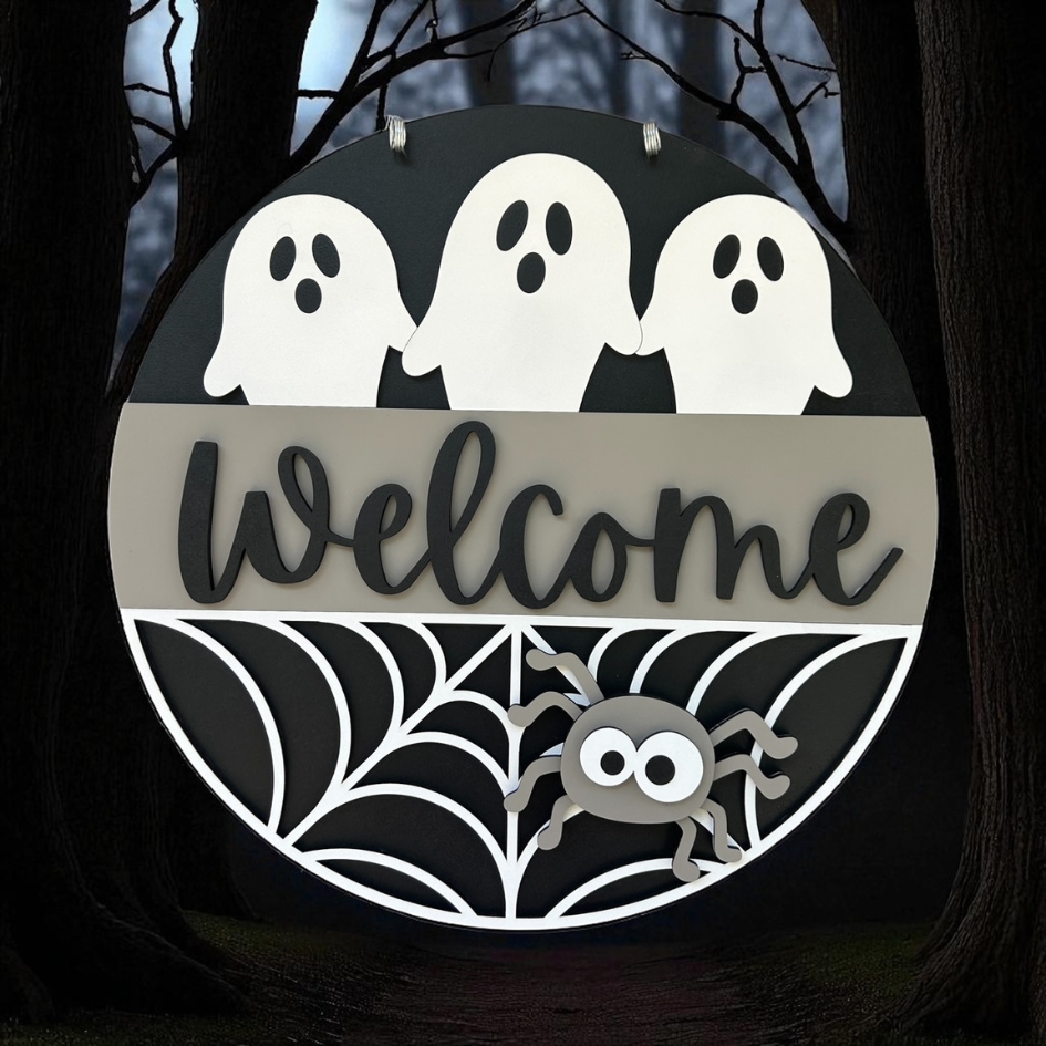 Cute Halloween front door sign.
