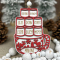 Hot Coco and Marshmallow ornament with family names in the marshmallow's.