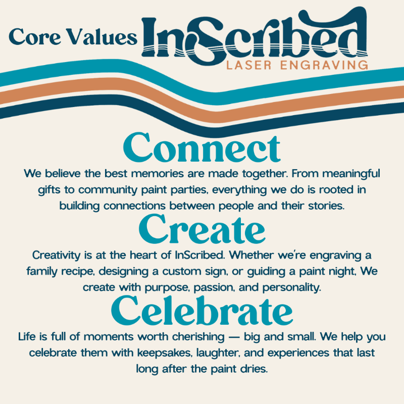 Core values: Connect, Create, Celebrate.