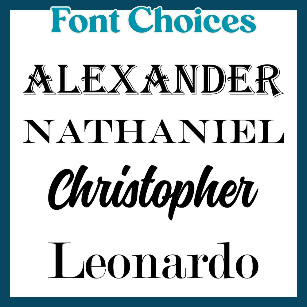 Comparison of different font styles on a white background with a blue border.