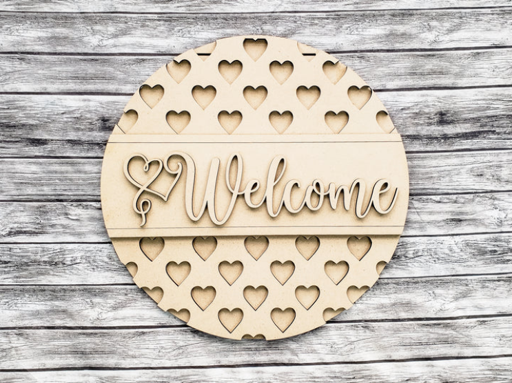 Unfinished DIY sign for crafters that you will receive.