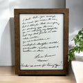 Turning a hand written letter into a cherished sign.