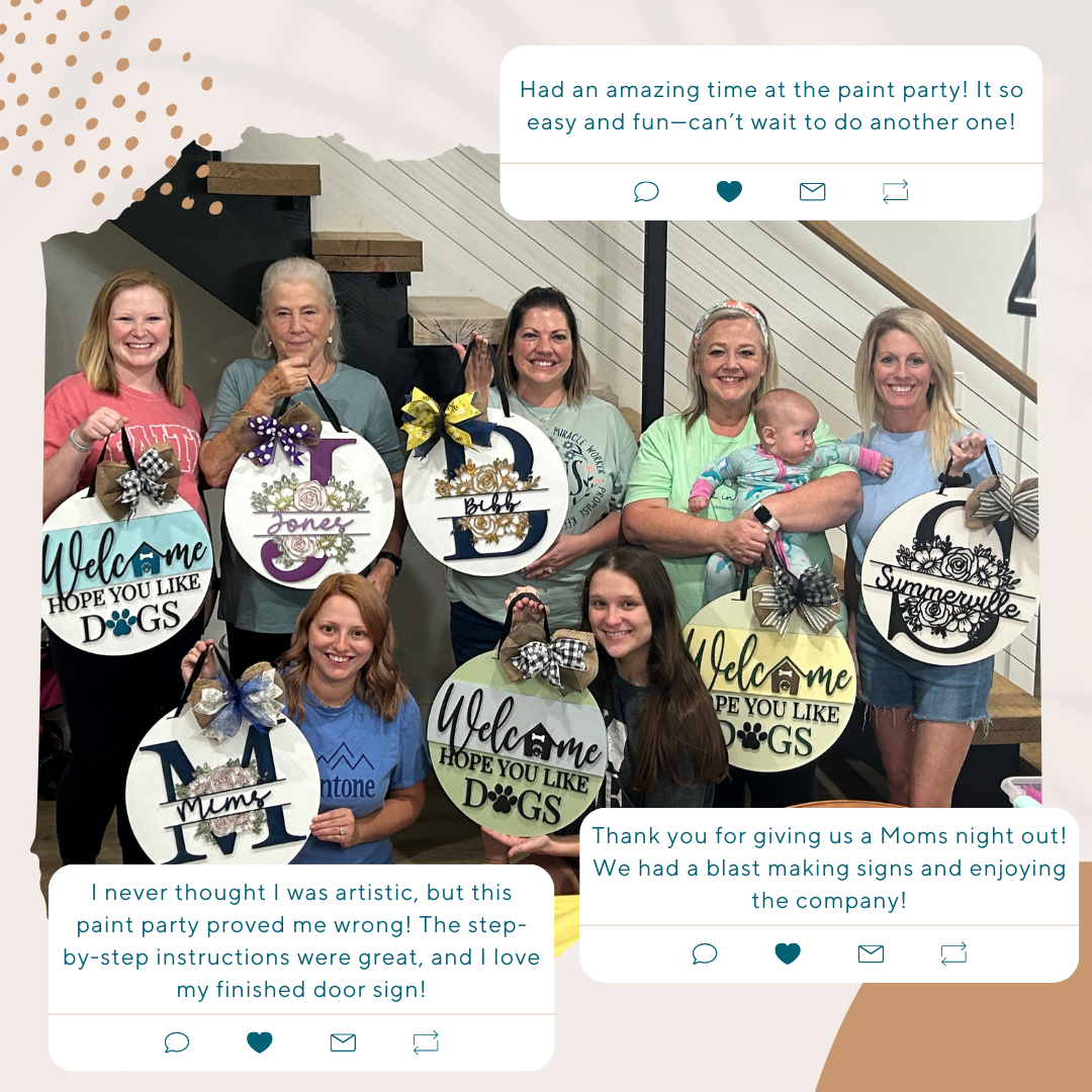 Customers states they had a blast at our moms night out paint party.