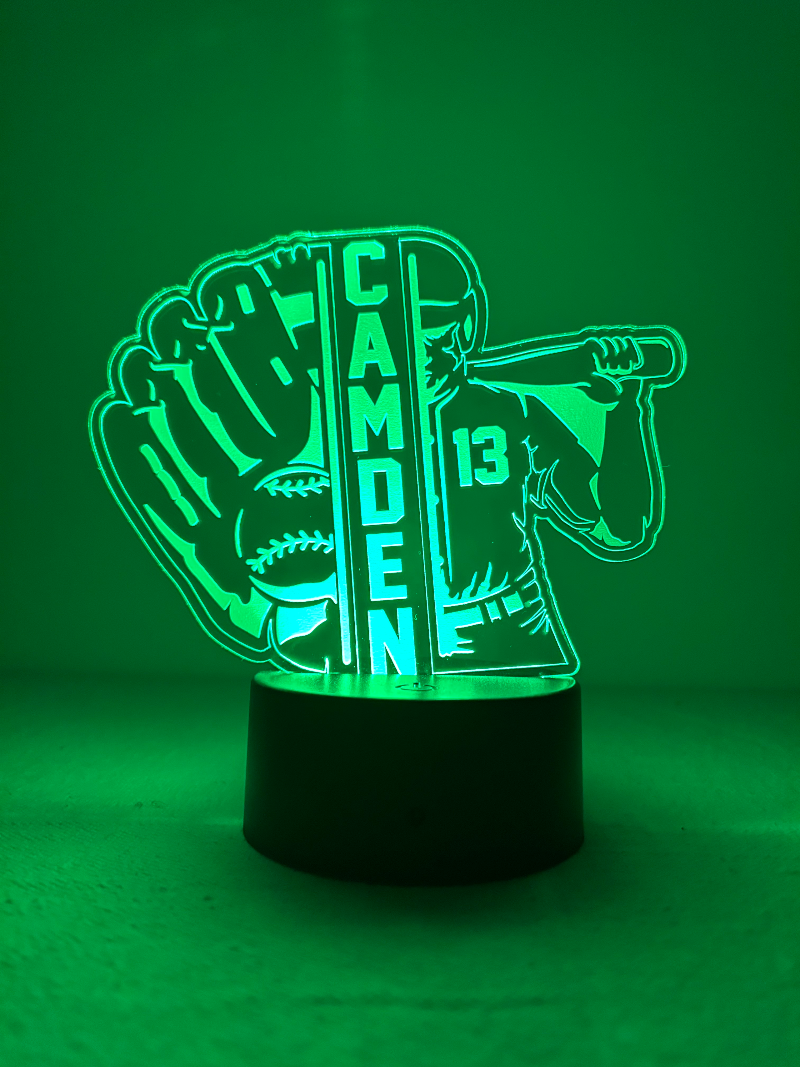 Personalized baseball led light.