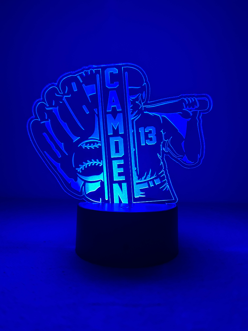 Personalized baseball led light.