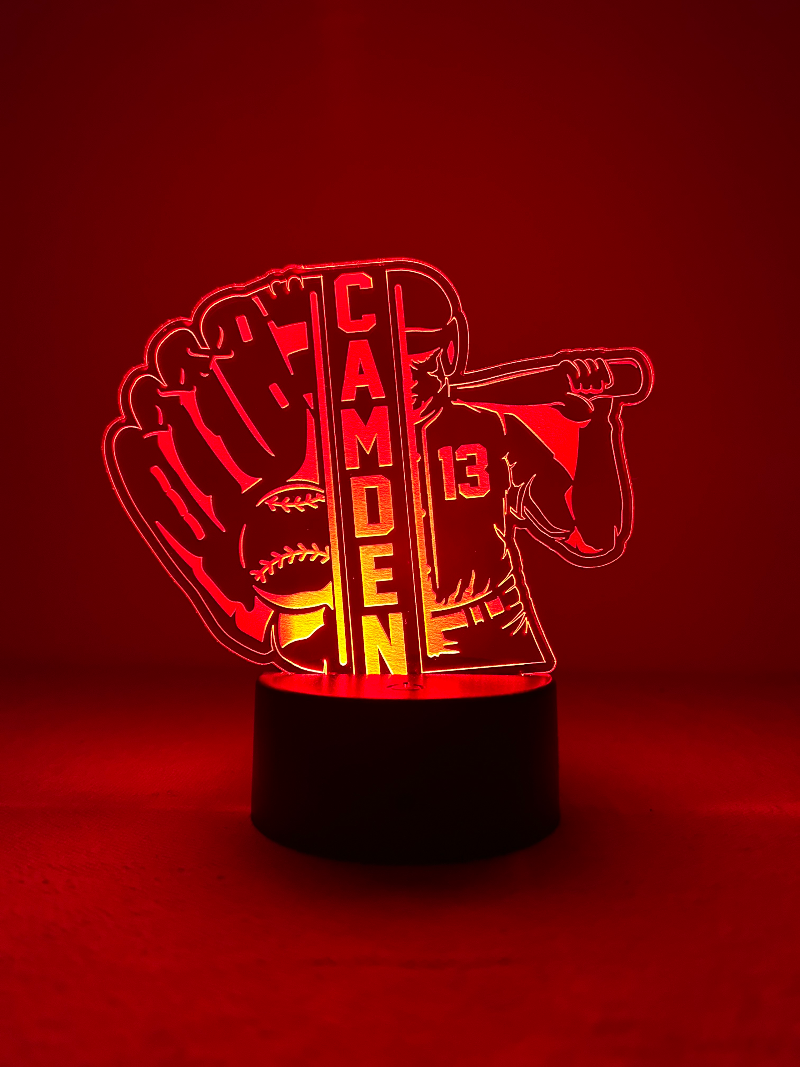 Personalized baseball led light.