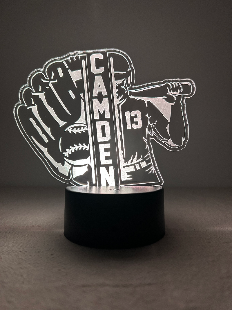 Personalized baseball led light.