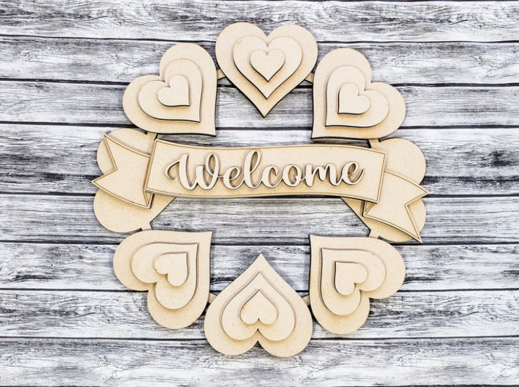 Unfinished DIY sign for crafters that you will receive.