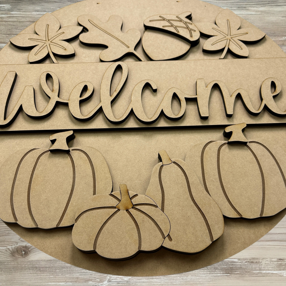 Close up of the raw wood sign.