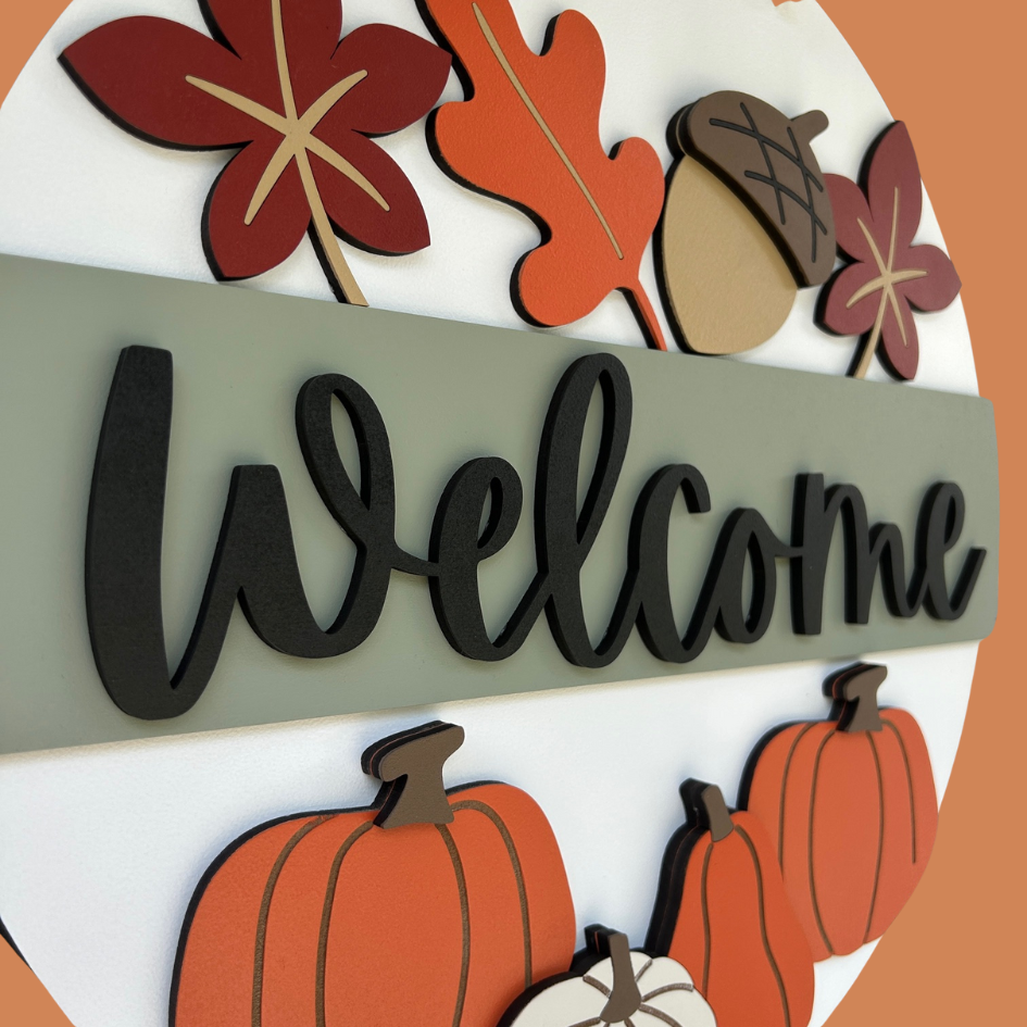 Close up of the door sign showing the 3d layers.