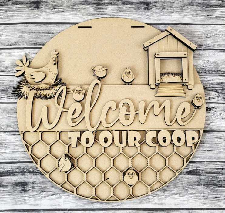 Unfinished DIY sign for crafters that you will receive.