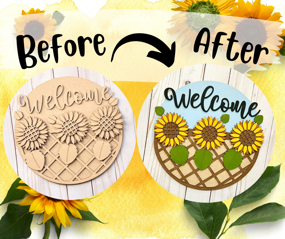 Before and after sample of the sign.