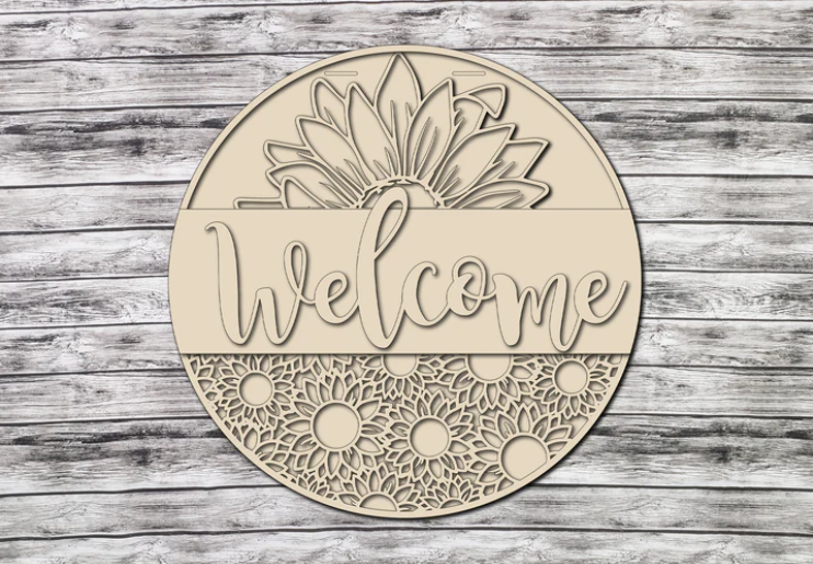 Unfinished DIY sign for crafters that you will receive.