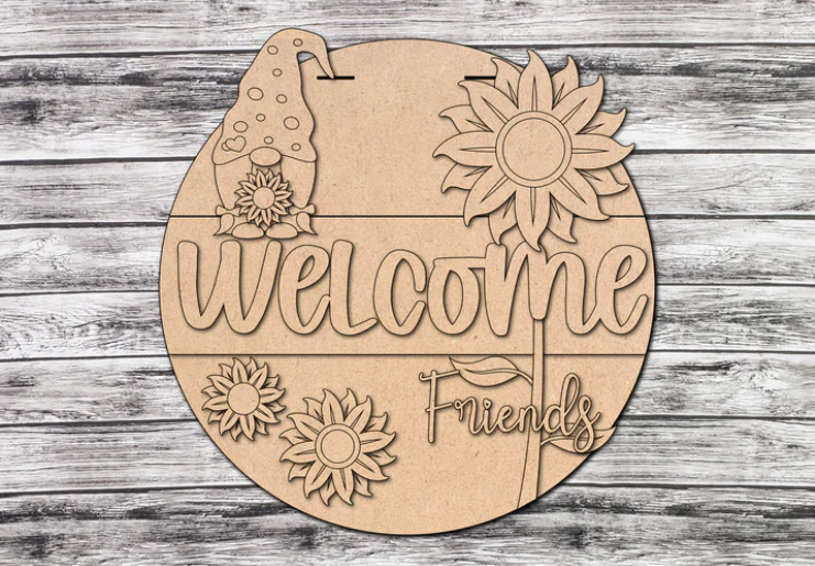 Unfinished DIY sign for crafters that you will receive.