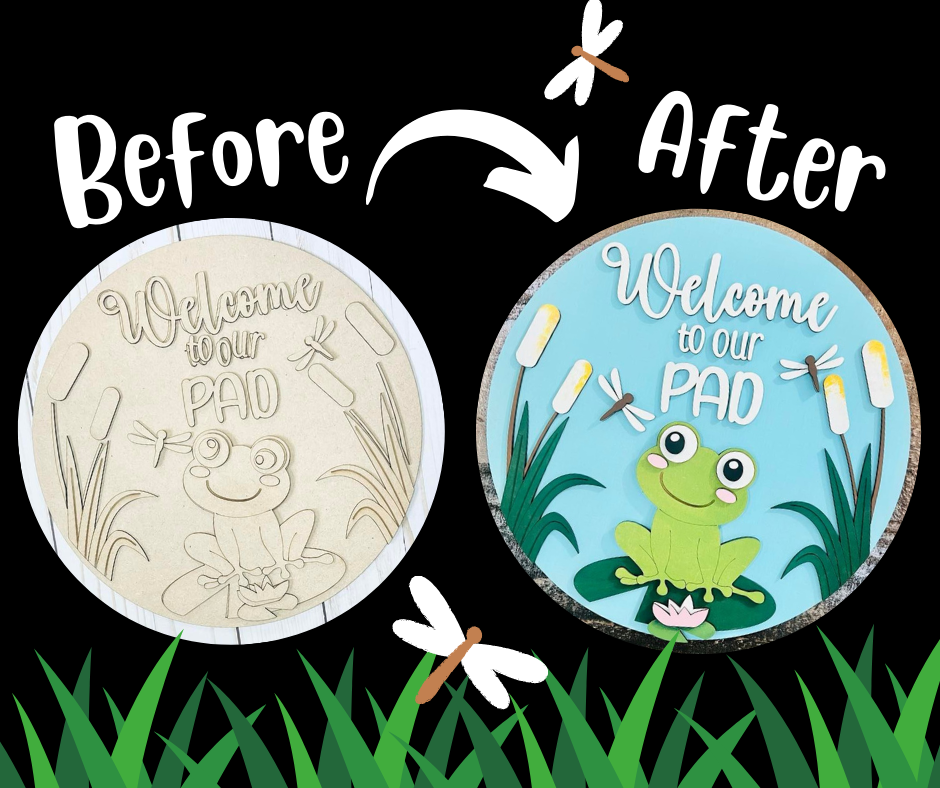 Before and after sample of the sign.