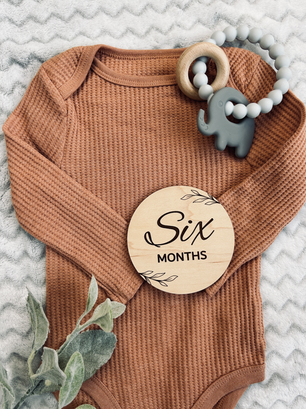 Photo prop for monthly milestone 6.