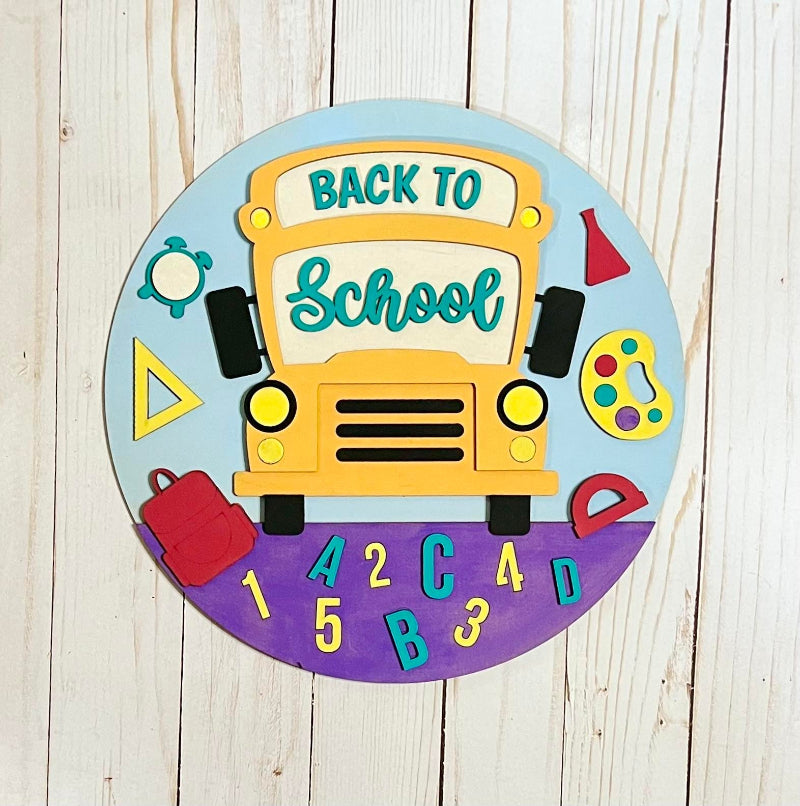 Back to School finished door sign.