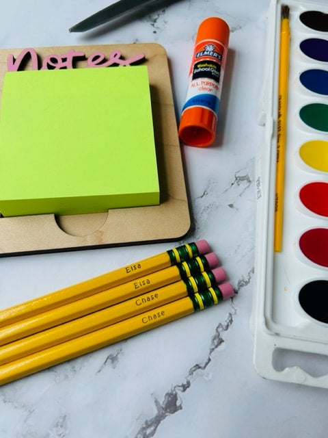 Personalized pencils with your child's name.