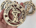 Personalized sport series ornaments.