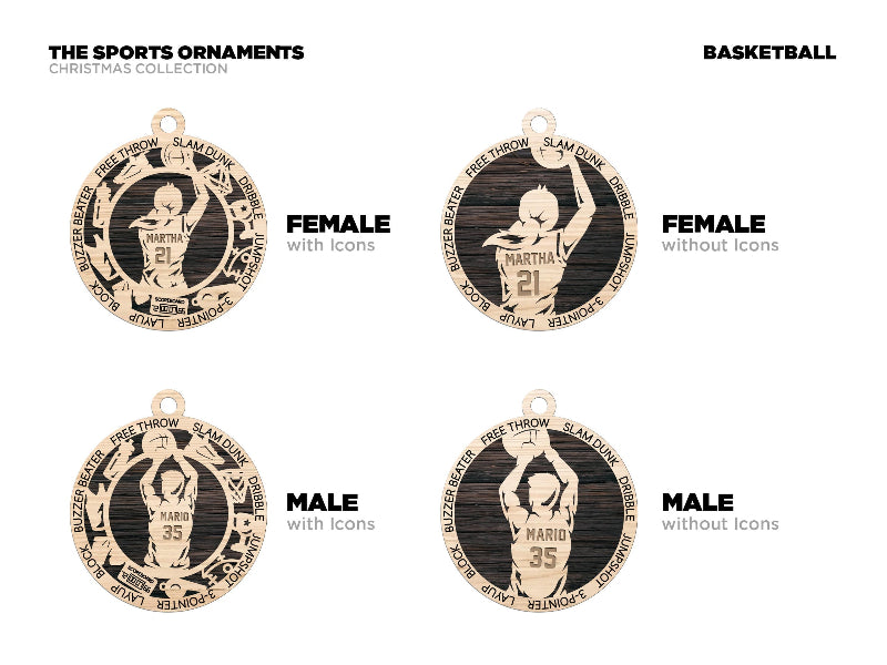 Basketball With or without extra sport icons.