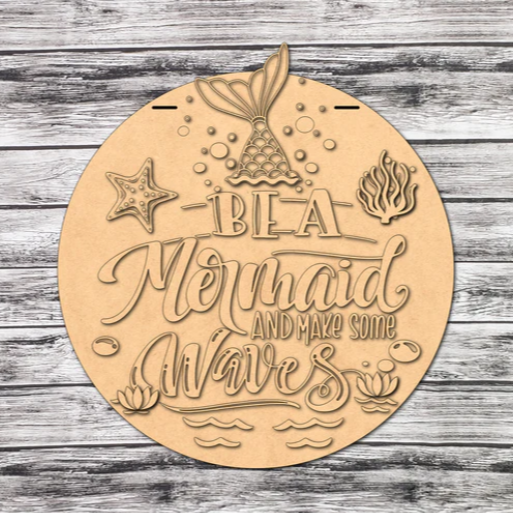 Be a mermaid diy kit door sign.