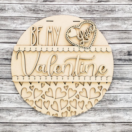 Be My Valentine blank door sign diy kit.
