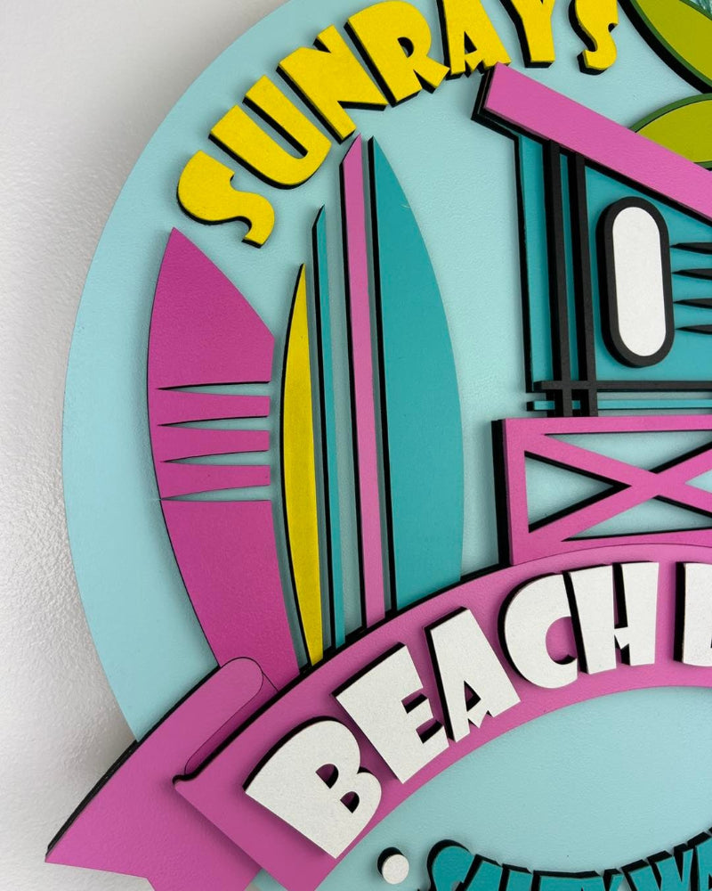 Close up of the Beach Days door sign.