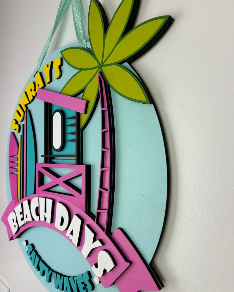 Showing the 3d layers of the finished sign.