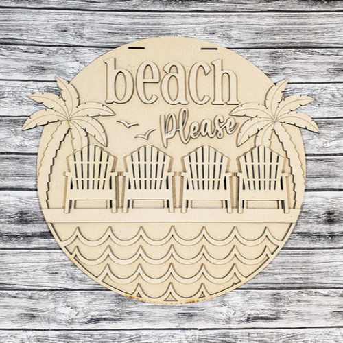 Beach Please relaxing palm trees and chairs summer DIY kit.
