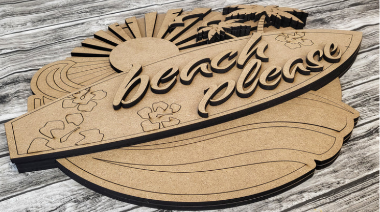 Close up of the unfinished DIY sign.