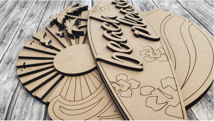 Close up of the unfinished DIY sign.