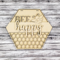 Bee Happy door sign blank for DIY crafters.