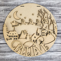 Believe Chrismas town blank DIY door sign kit.