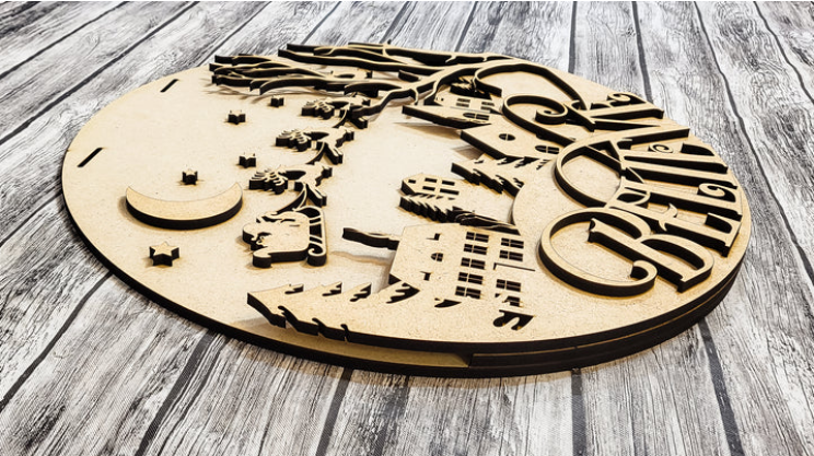 Close up of the unfinished DIY sign.